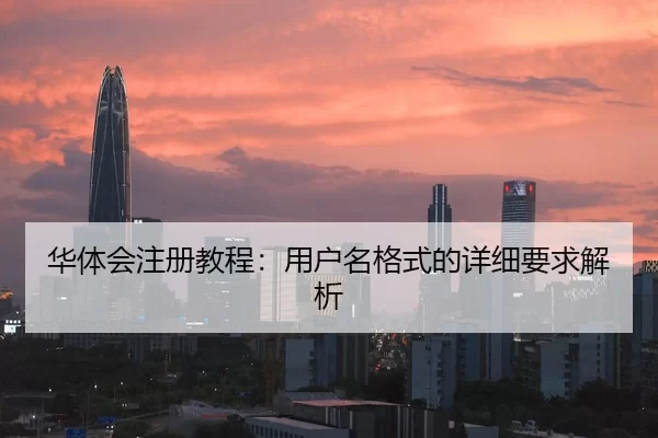 华体会注册教程：用户名格式的详细要求解析